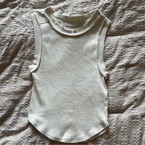 We The Free Cream Ribbed Tank Top